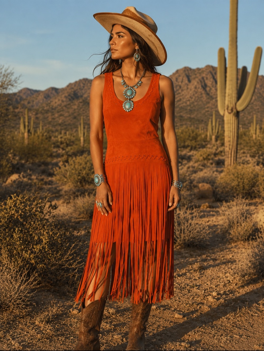Idyllwind Western Boho Suede Fringe Dress